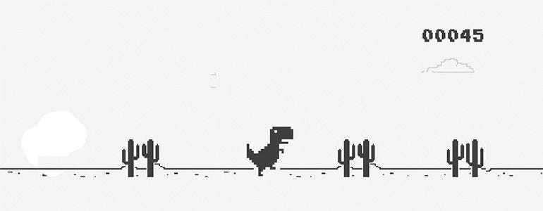 Chrome Dinosaur Game desert running screenshot